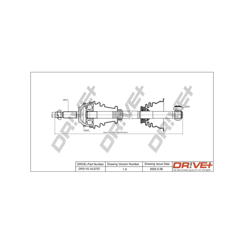 Arbre de transmission Dr!ve+ DP2110.10.0737