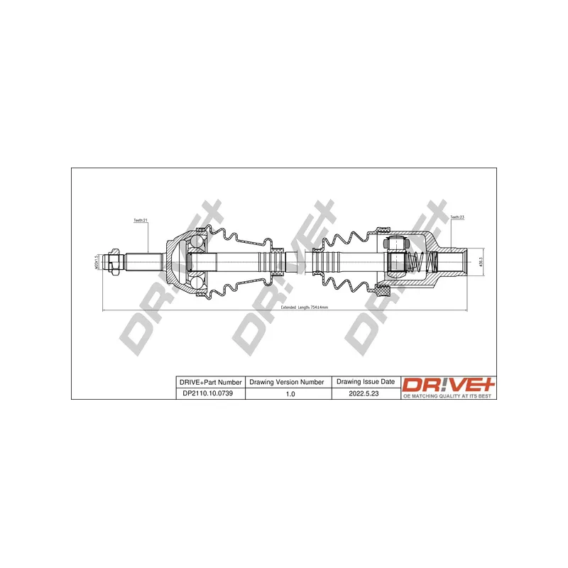 Arbre de transmission Dr!ve+ DP2110.10.0739