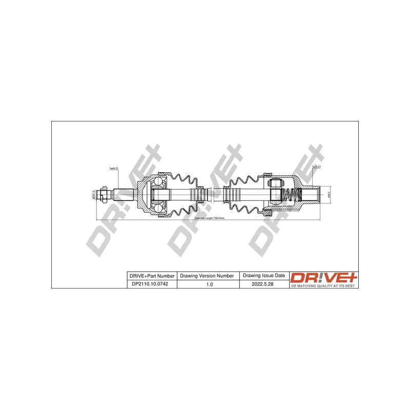 Arbre de transmission Dr!ve+ DP2110.10.0742