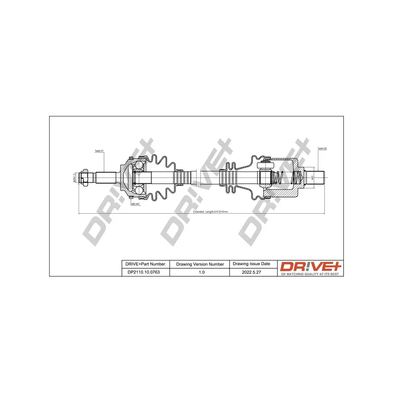 Arbre de transmission Dr!ve+ DP2110.10.0763