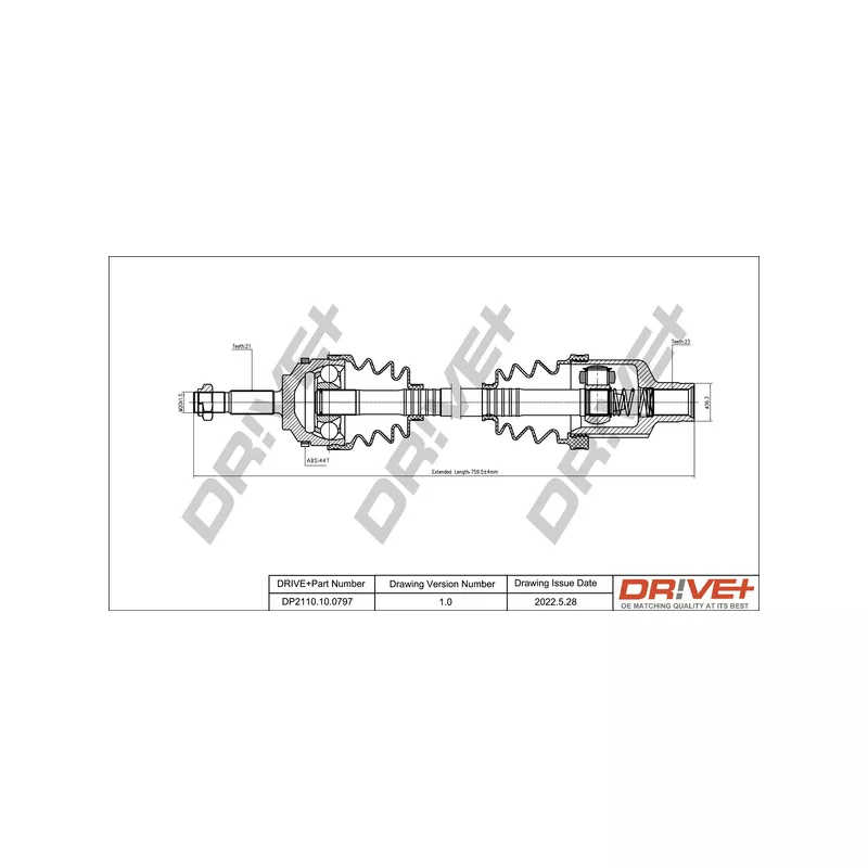 Arbre de transmission Dr!ve+ DP2110.10.0797
