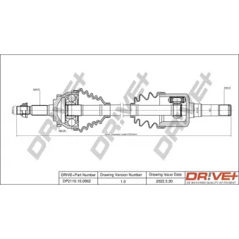 Arbre de transmission Dr!ve+ DP2110.10.0862