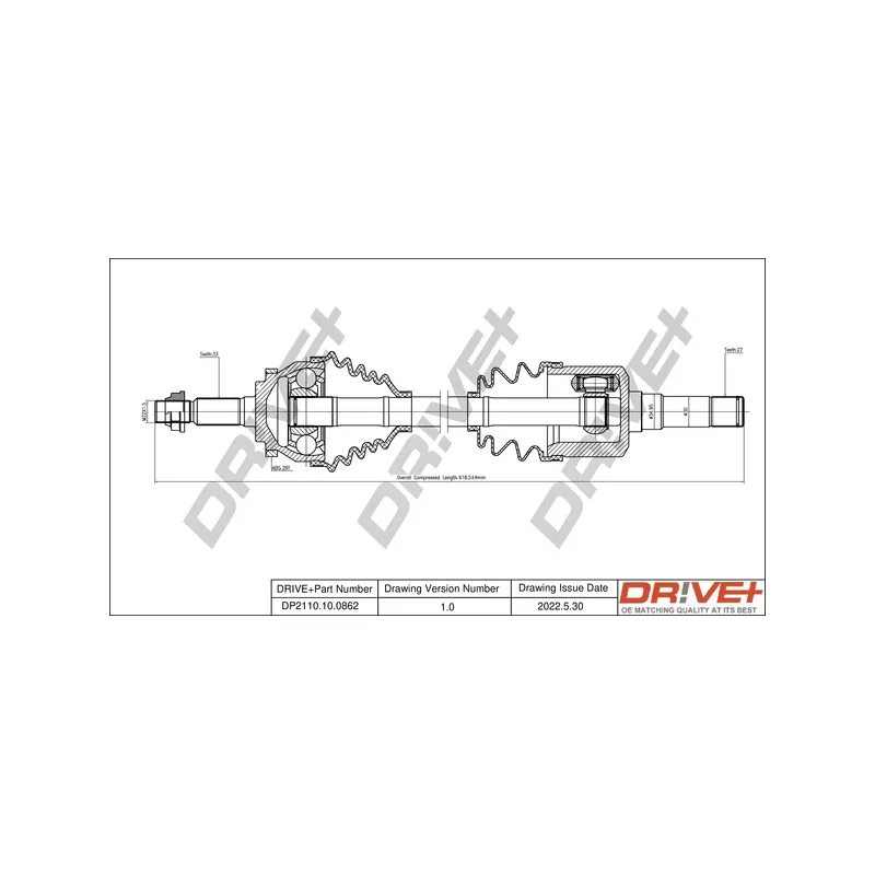 Arbre de transmission Dr!ve+ DP2110.10.0862