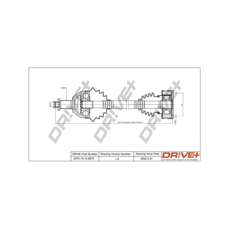 Arbre de transmission Dr!ve+ DP2110.10.0875