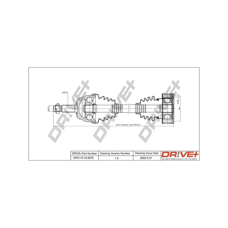Arbre de transmission Dr!ve+ DP2110.10.0876