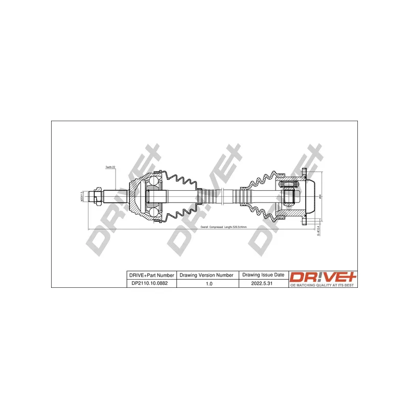 Arbre de transmission Dr!ve+ DP2110.10.0882
