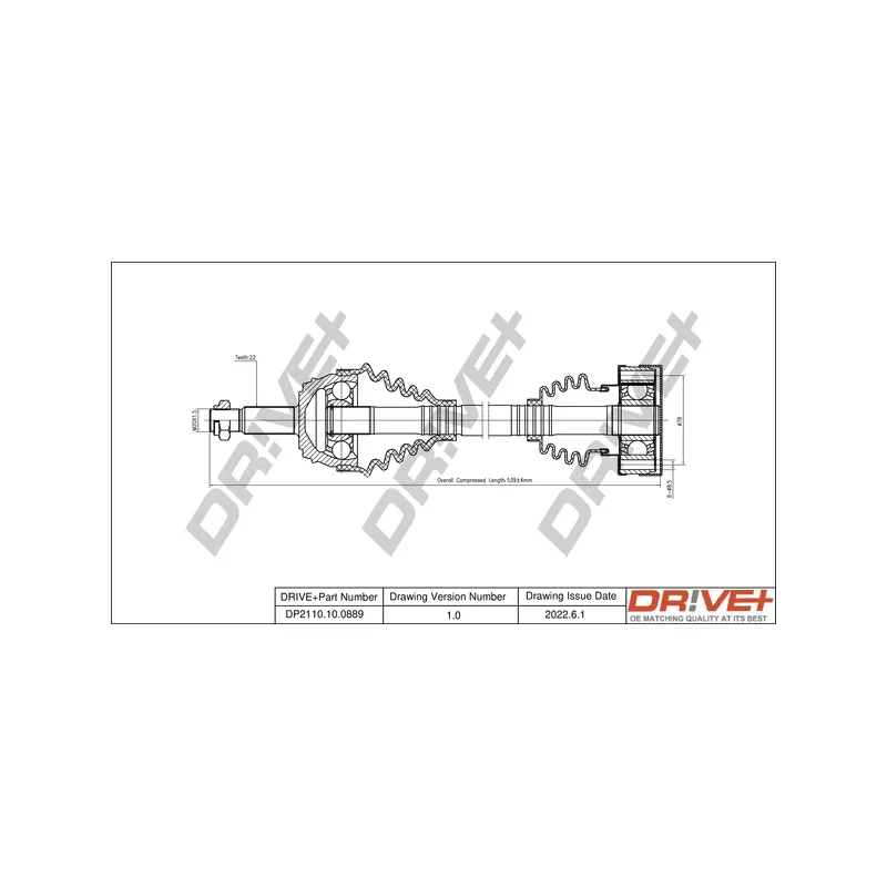Arbre de transmission Dr!ve+ DP2110.10.0889