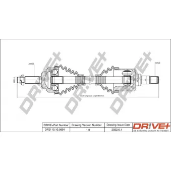 Arbre de transmission Dr!ve+ DP2110.10.0891