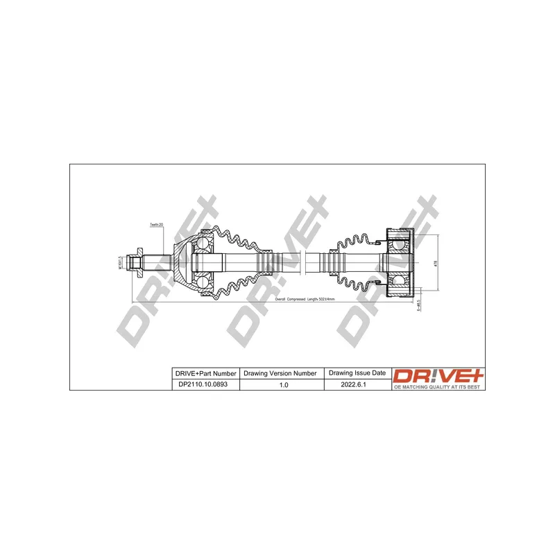 Arbre de transmission Dr!ve+ DP2110.10.0893