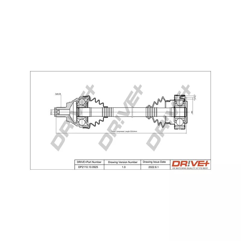 Arbre de transmission Dr!ve+ DP2110.10.0925