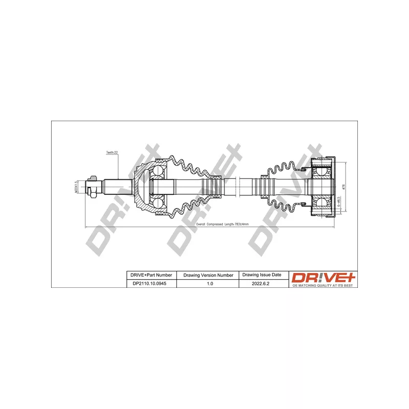 Arbre de transmission Dr!ve+ DP2110.10.0945