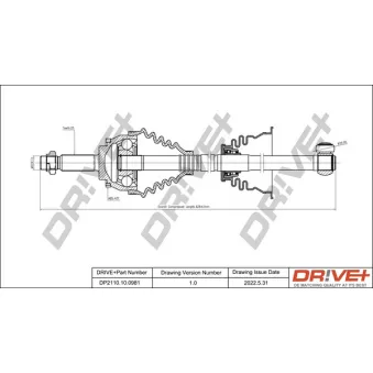 Arbre de transmission Dr!ve+ DP2110.10.0981