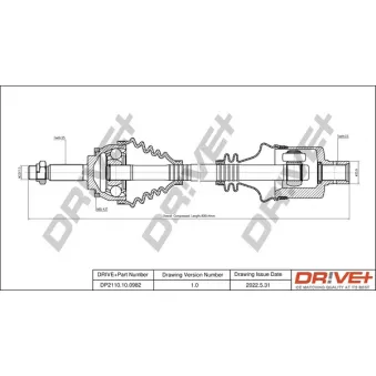 Arbre de transmission Dr!ve+ DP2110.10.0982