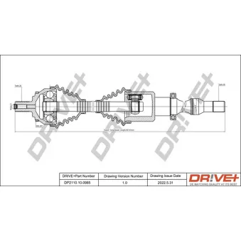 Arbre de transmission Dr!ve+ DP2110.10.0985