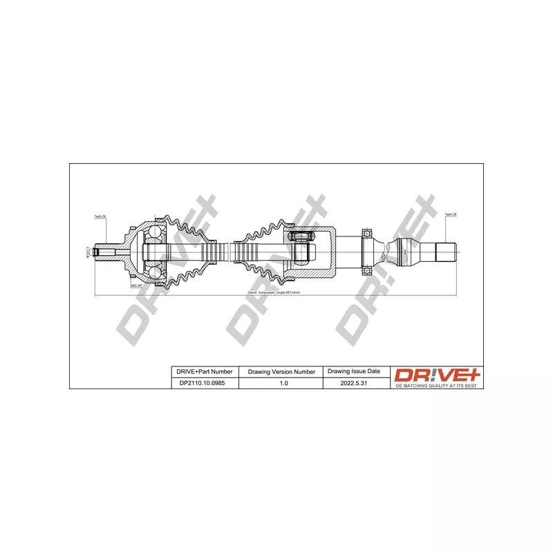 Arbre de transmission Dr!ve+ DP2110.10.0985