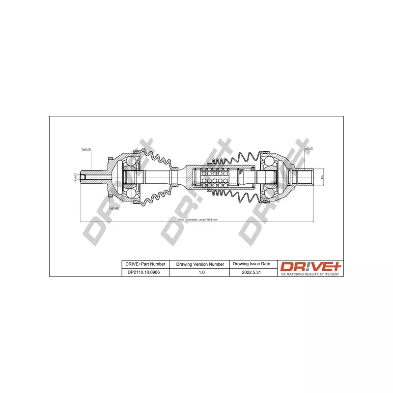Arbre de transmission Dr!ve+ DP2110.10.0986