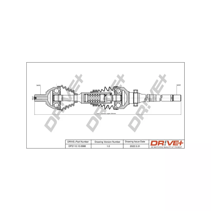Arbre de transmission Dr!ve+ DP2110.10.0988