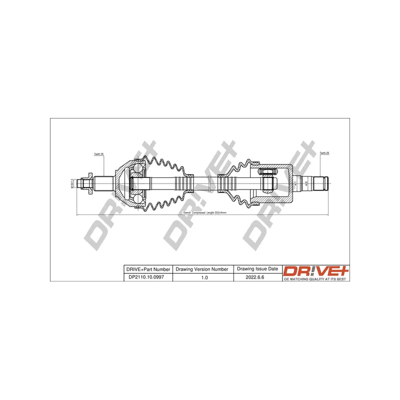 Arbre de transmission Dr!ve+ DP2110.10.0997