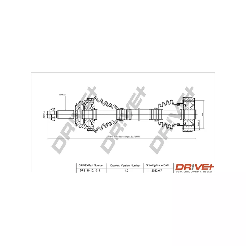 Arbre de transmission Dr!ve+ DP2110.10.1019
