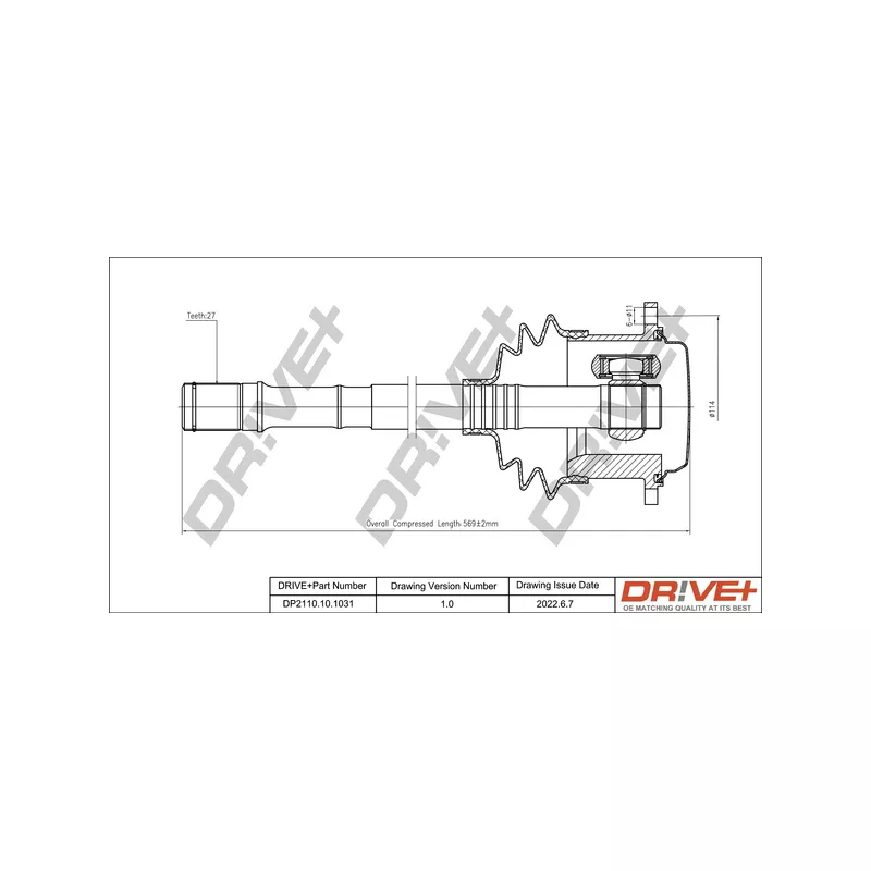 Arbre de transmission Dr!ve+ DP2110.10.1031