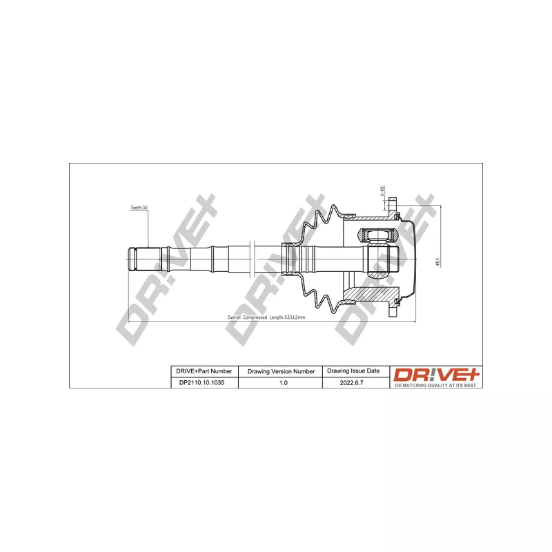 Arbre de transmission Dr!ve+ DP2110.10.1035