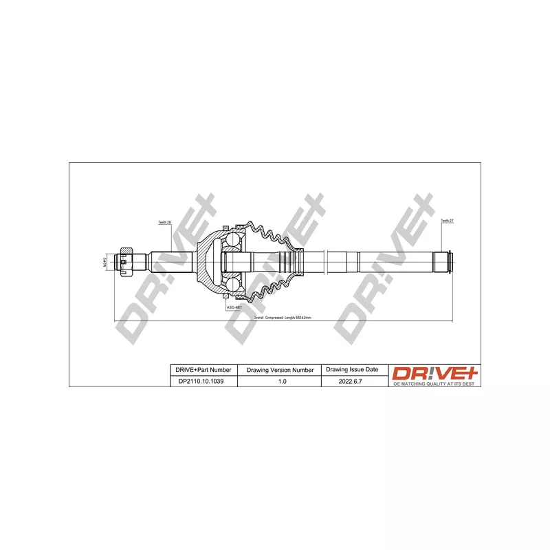 Arbre de transmission Dr!ve+ DP2110.10.1039