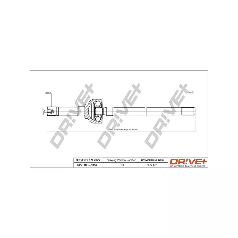 Arbre de transmission Dr!ve+ DP2110.10.1043