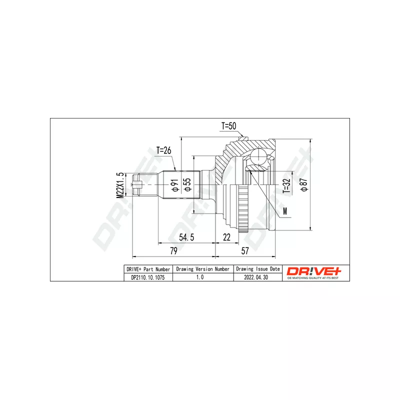 Embout de cardan avant (kit de réparation) Dr!ve+ DP2110.10.1075