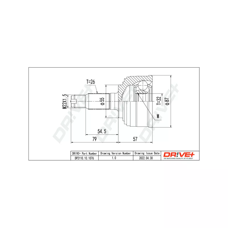Embout de cardan avant (kit de réparation) Dr!ve+ DP2110.10.1076