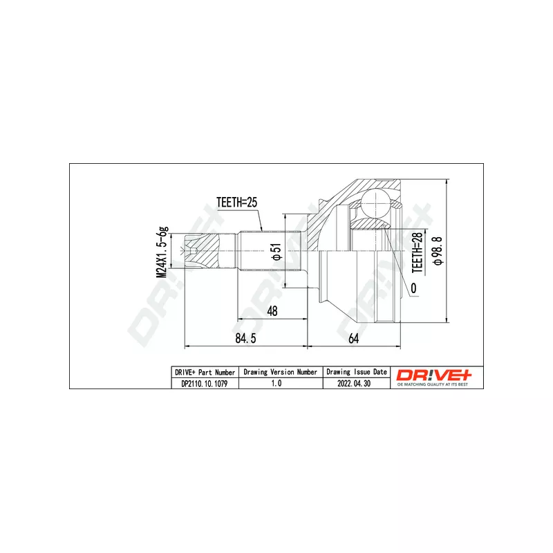 Embout de cardan avant (kit de réparation) Dr!ve+ DP2110.10.1079