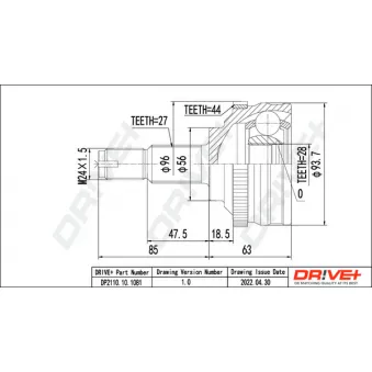 Embout de cardan avant (kit de réparation) Dr!ve+