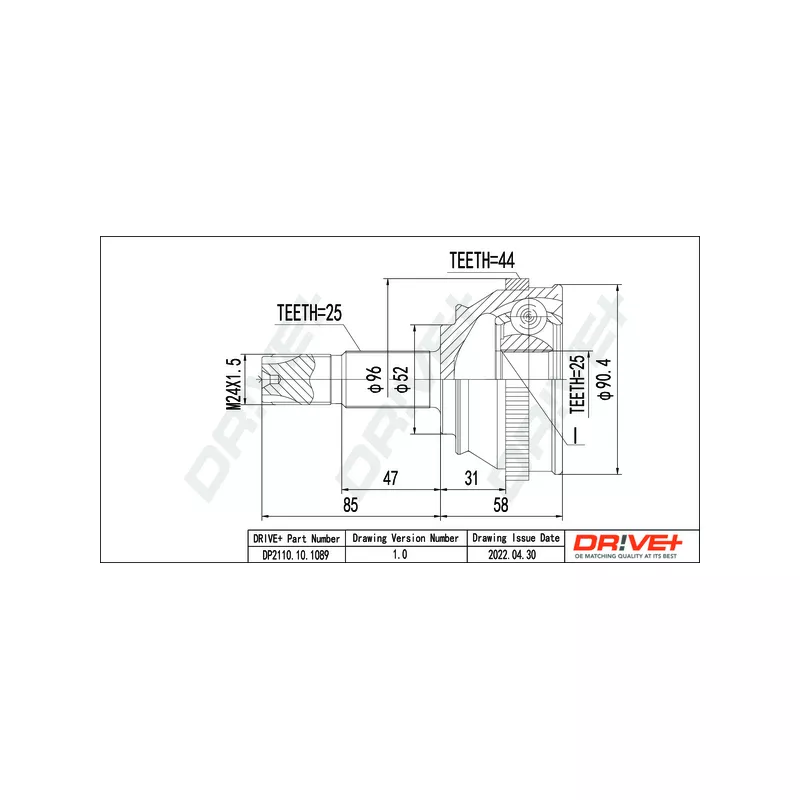 Embout de cardan avant (kit de réparation) Dr!ve+ DP2110.10.1089