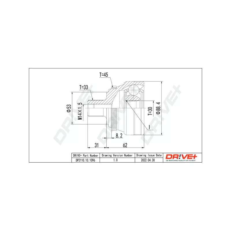 Embout de cardan avant (kit de réparation) Dr!ve+ DP2110.10.1096