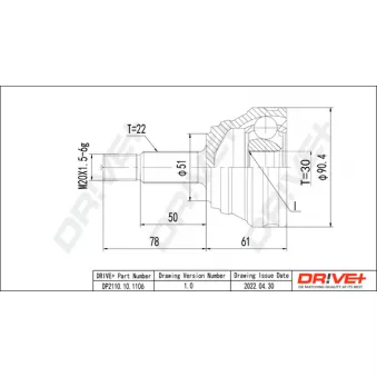 Embout de cardan avant (kit de réparation) Dr!ve+ DP2110.10.1106