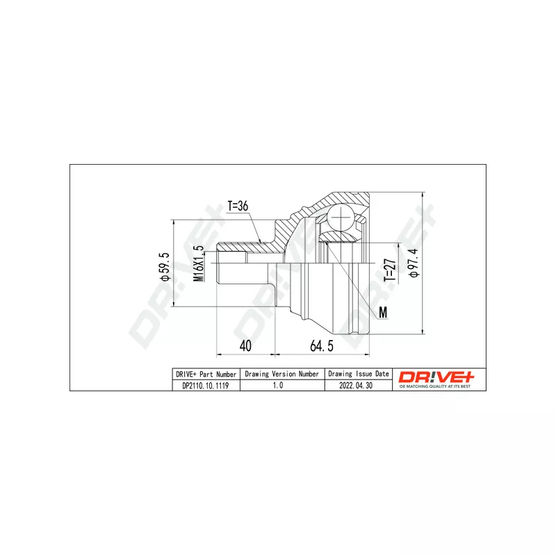 Embout de cardan avant (kit de réparation) Dr!ve+ DP2110.10.1119