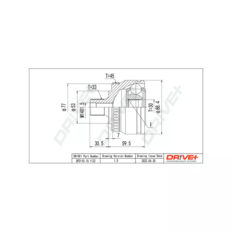 Embout de cardan avant (kit de réparation) Dr!ve+ DP2110.10.1122