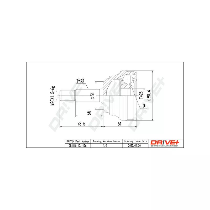 Embout de cardan avant (kit de réparation) Dr!ve+ DP2110.10.1126