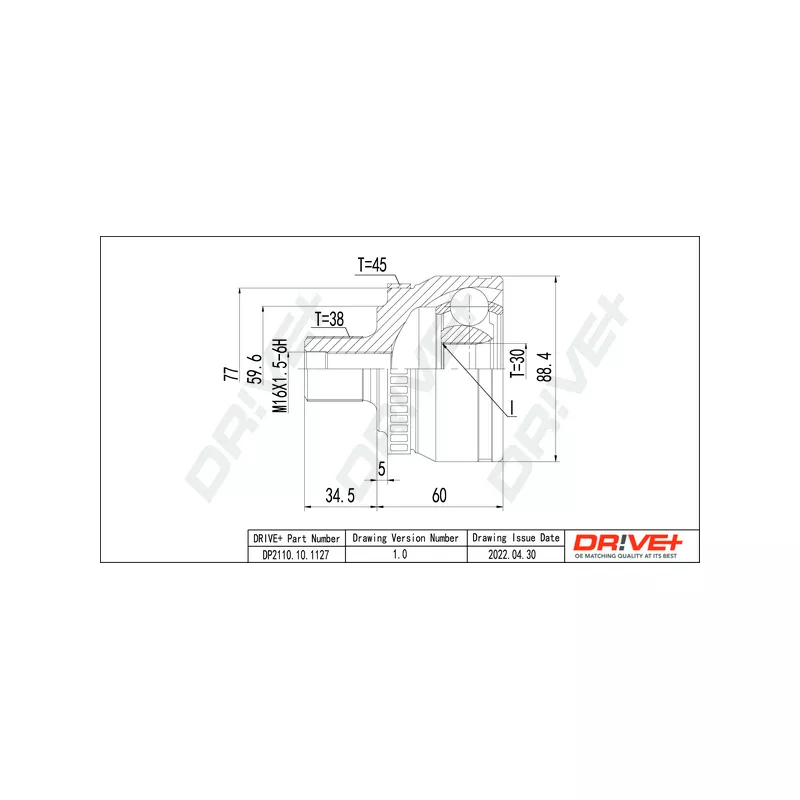 Embout de cardan avant (kit de réparation) Dr!ve+ DP2110.10.1127