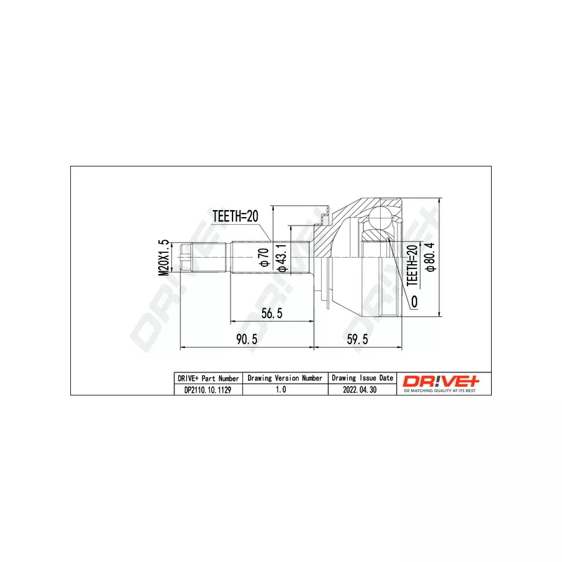 Embout de cardan avant (kit de réparation) Dr!ve+ DP2110.10.1129