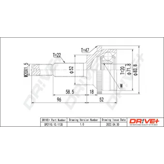 Embout de cardan avant (kit de réparation) Dr!ve+