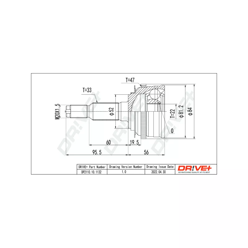 Embout de cardan avant (kit de réparation) Dr!ve+ DP2110.10.1132