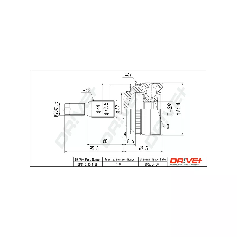 Embout de cardan avant (kit de réparation) Dr!ve+ DP2110.10.1138