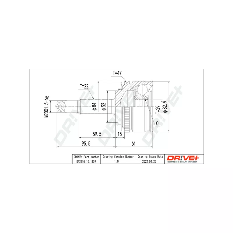 Embout de cardan avant (kit de réparation) Dr!ve+ DP2110.10.1139
