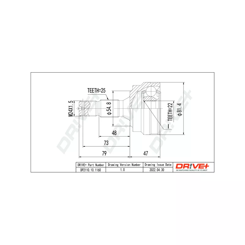 Embout de cardan avant (kit de réparation) Dr!ve+ DP2110.10.1160