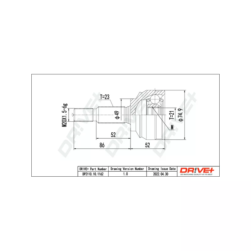 Embout de cardan avant (kit de réparation) Dr!ve+ DP2110.10.1162