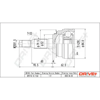 Embout de cardan avant (kit de réparation) Dr!ve+ DP2110.10.1163