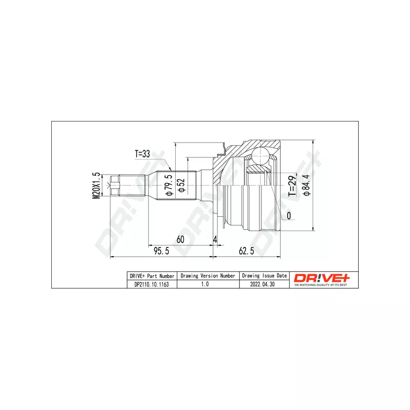 Embout de cardan avant (kit de réparation) Dr!ve+ DP2110.10.1163