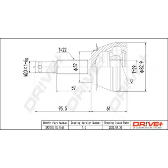 Embout de cardan avant (kit de réparation) Dr!ve+
