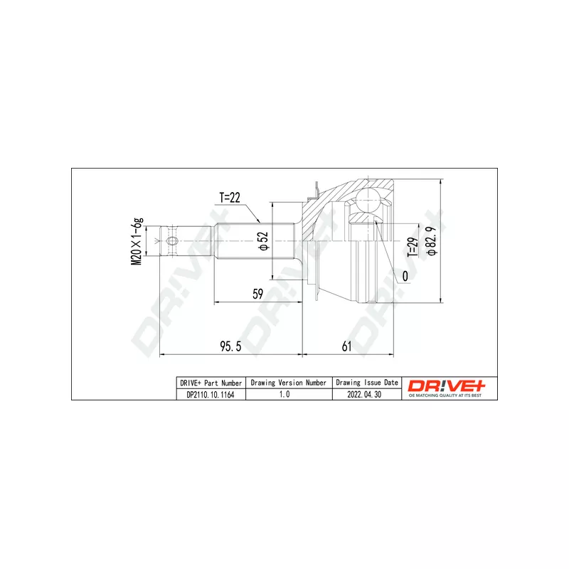 Embout de cardan avant (kit de réparation) Dr!ve+ DP2110.10.1164