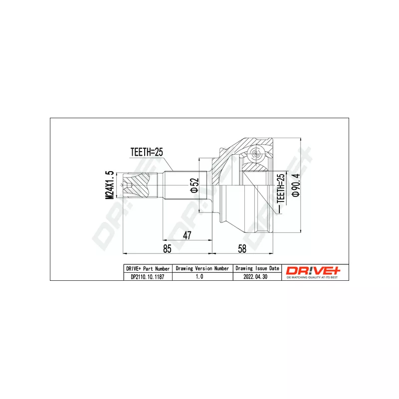 Embout de cardan avant (kit de réparation) Dr!ve+ DP2110.10.1187